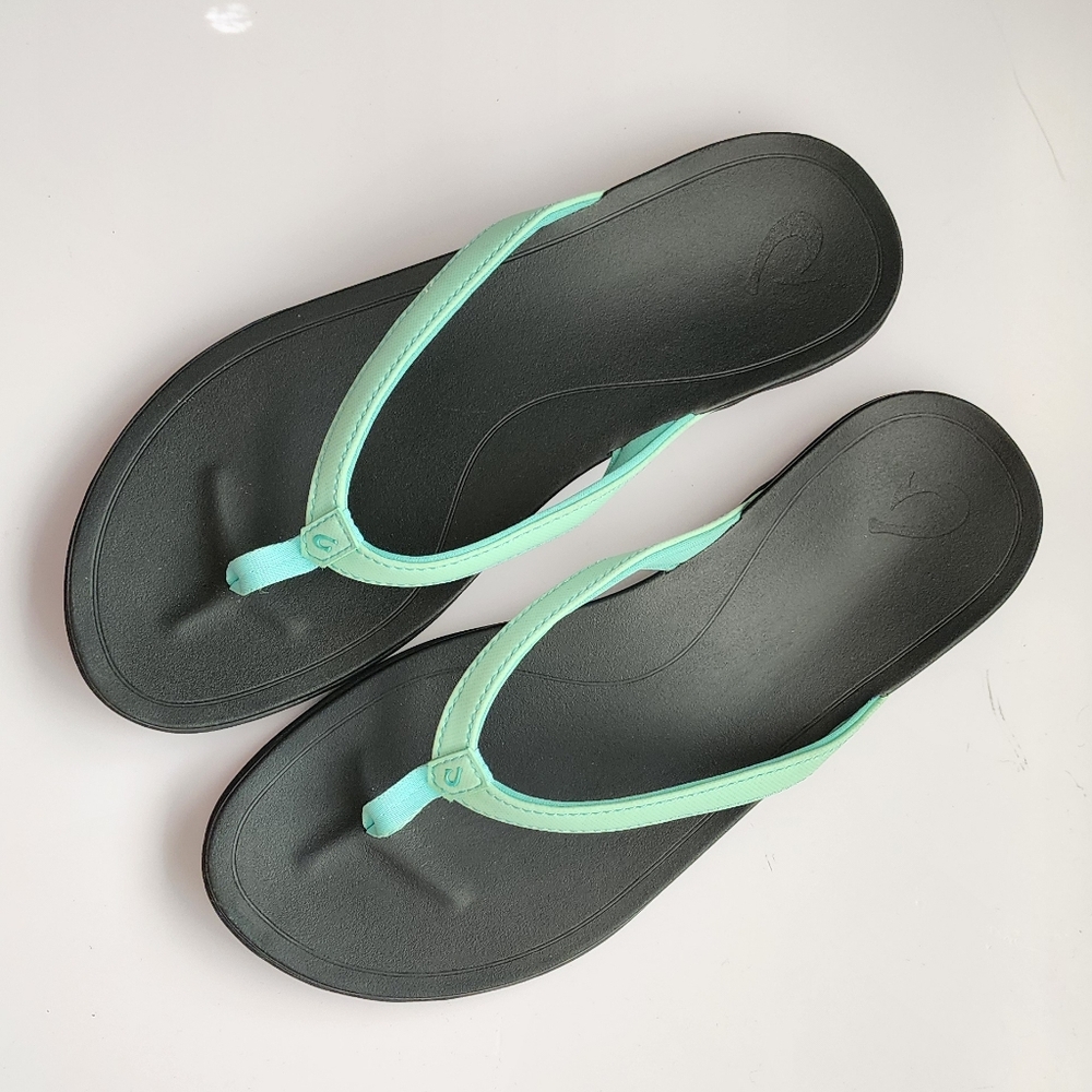 Olukao Aqua Green Flip Flop Sandal Womens Size 10 Never Worn
